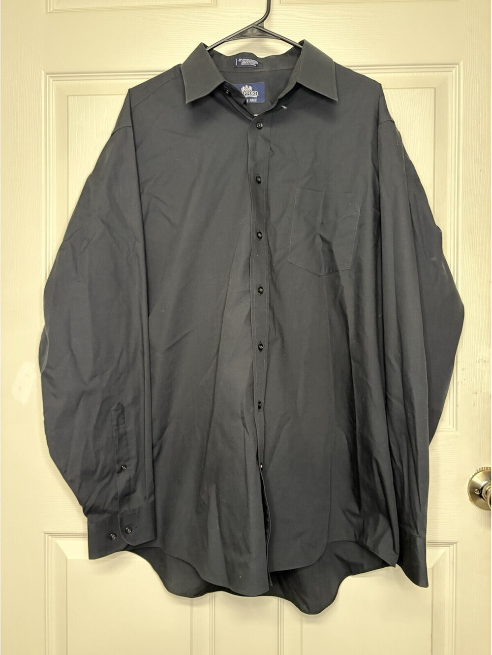 Stafford Men's Size L Long Sleeve Wrinkle Free Button Up Cotton Blend Shirt
